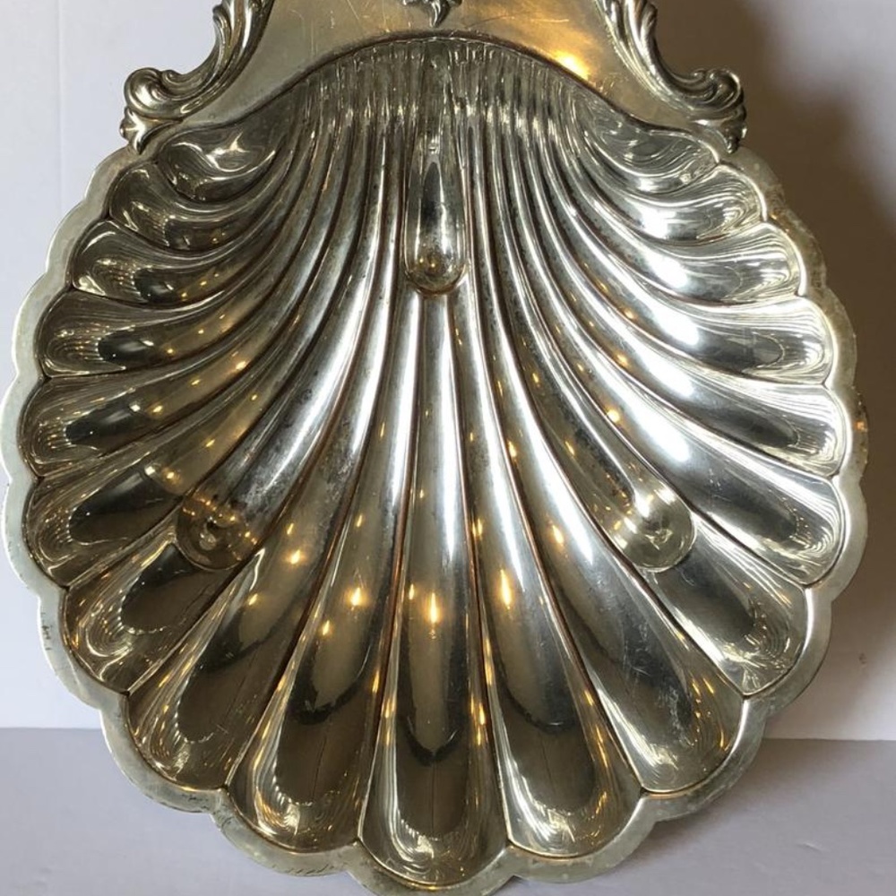 Vintage EG Webster Antique Silver Shell Dish